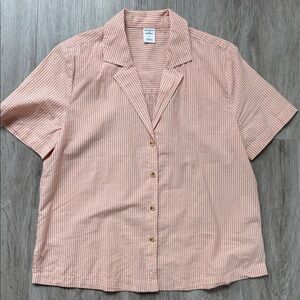 Melrose and Market Pink Striped Casual Button Down Shirt